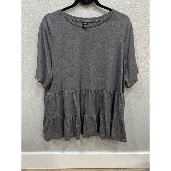 Emery Rose Gray Baby Doll Shirt - Picture 4 of 4